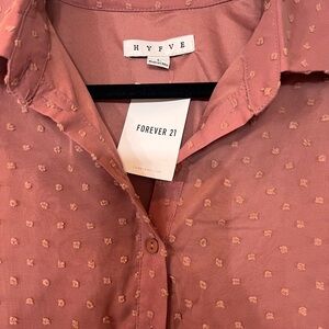 Forever 21 Men's Dusty Rose Button Down Shirt